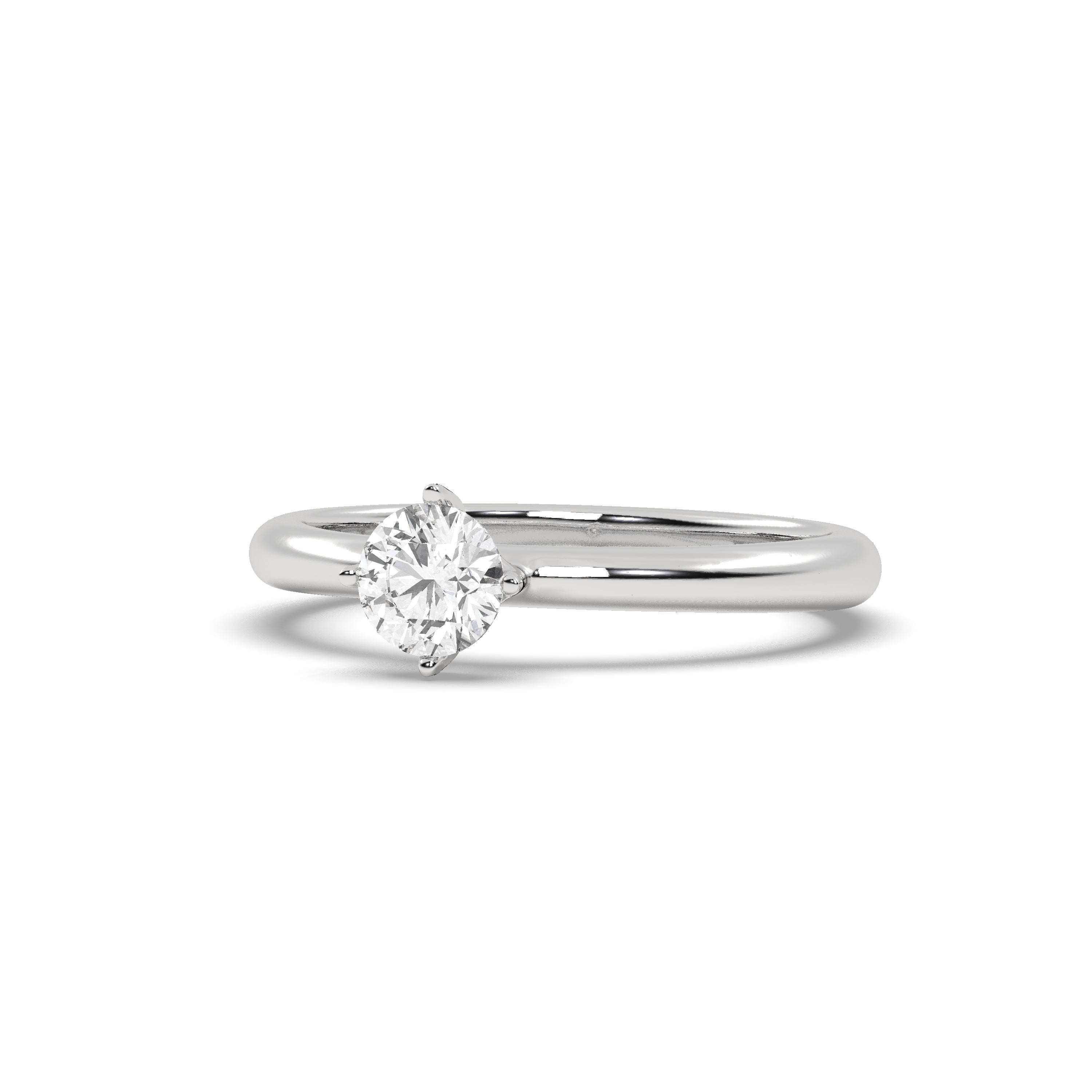 White Gold Studded 0.50 Carat Lab Grown Diamond Ring-E Color VS1 Clrity.